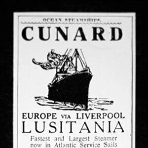 Sailing notice and German warning, New York Herald, 1st May 1915 (litho)