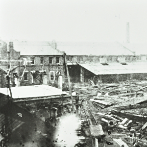 Samudas Shipbuilding Yard, London, 1863 (b / w photo)