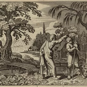 Samuel anointing Saul King of Israel (engraving)