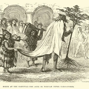 Scene at the Carnival, the Ague or Tertian fever caricatured (engraving)
