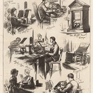 Sketches at the Central Telegraph establishment, General Post Office (engraving)