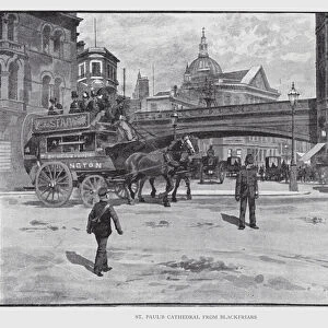 St Pauls Cathedral from Blackfriars (litho)