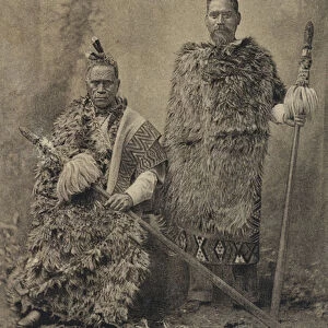 Tawhiao, the Maori King, and Major Wiremu Te Wheoro (b / w photo)