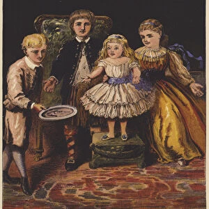 Victorian family (colour litho)