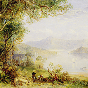 View on the Hudson River, c. 1840-45 (oil on panel)