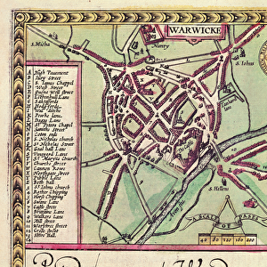 Detail of Warwick, from The County of Warwick, the Shire Town and City of Coventry