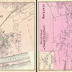 1873, Beers Map of Far Rockaway, Queens, New York City, topography, cartography, geography