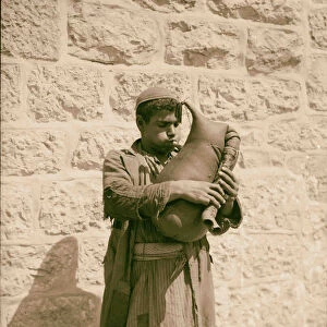 Bag-pipe player 1900 Middle East Israel Palestine