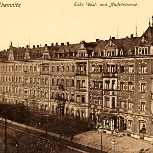 Buildings Chemnitz Bay windows Saxony 1914 Ecke West