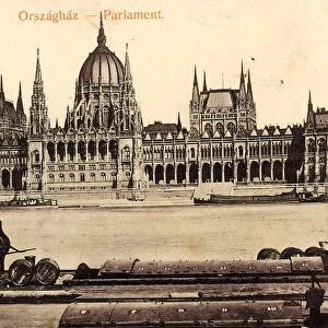 Hungarian Parliament Building across Danube 1903