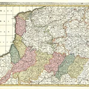 Map Praefectura Piccardiae eaque partita comitatus Guinensem