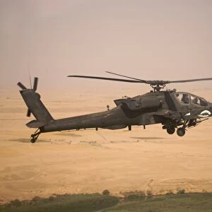 AH-64D Apache helicopter on a mission over Northern Iraq