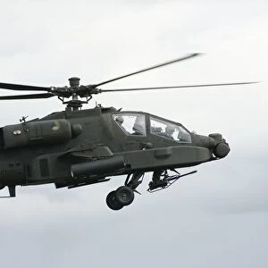 An AH-64D Apache helicopter of the Royal Netherlands Air Force