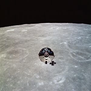 The Apollo 10 Command and Service Modules in lunar orbit