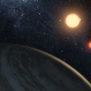 Artists concept illustrating Kepler-16b