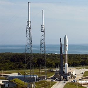 An Atlas V-551 launch vehicle at Cape Canaveral Air Force Station in Florida