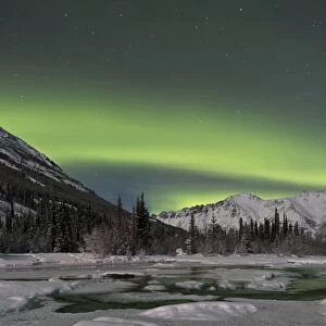 Aurora borealis over Annie Lake, Yukon, Canada