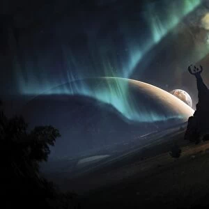 Aurora Borealis on an imaginative Earth-like planet