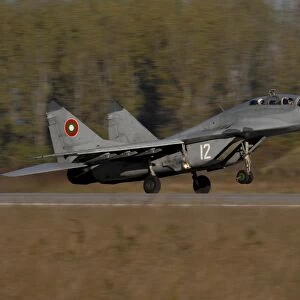 Bulgarian Air Force MiG-29 Fulcrum aircraft takes off