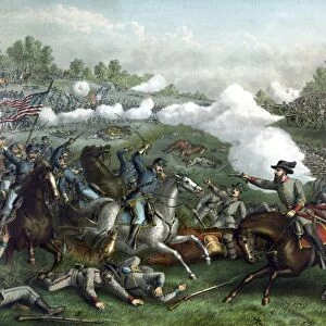 Civil War print of the Battle of Opequon
