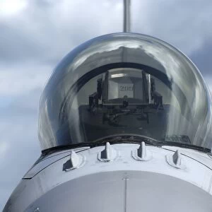 Close-up view of the canopy on a F-16A Fighting Falcon