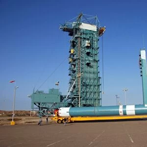 The Delta II first stage for the OSTM / Jason-2 spacecraft arrives