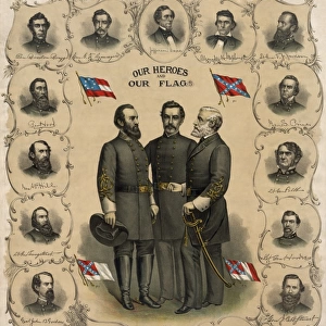 Digitally restored print of the Confederate Commanders of The American Civil War