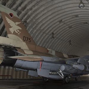 An F-16D Barak of the Israeli Air Force armed with JDAM bomb