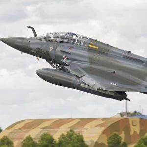 A French Air Force Mirage 2000D taking off in Spain