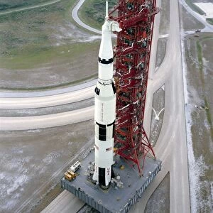 High angle view of the Apollo 15 space vehicle