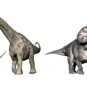 Left to Right: Suchomimus, Argentinosaurus, Zuniceratops, Dicraeosaurus