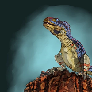 Majungasaurus, a theropod dinosaur from the Cretaceous Period