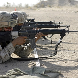 Marine fires their M16A2 service rifles