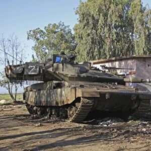 Merkava IV main battle tank with trophy defense system