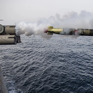 An MK 54 Mod 0 Torpedo is launched from USS Roosevelt