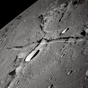 An oblique view of the Moons surface