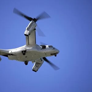 An Osprey tiltrotor aircraft in flight