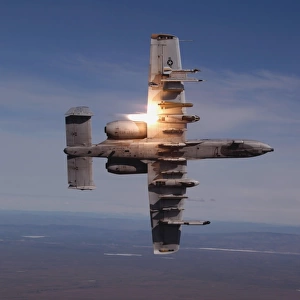 A pilot fires a missile in an A-10 Thunderbolt II