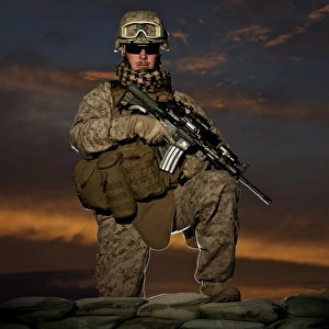 Portrait of a U. S. Marine in uniform