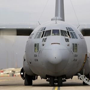 Pre-flight inspection of a C-130 Hercules