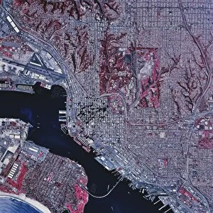 Satellite view of San Diego, California