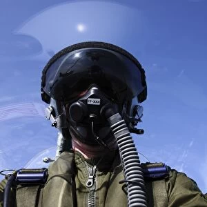 Self-portrait of a pilot flying in a Saab J 32 Lansen