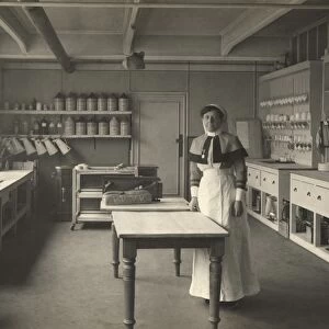 Sister Chapman in the kitchen at King George Military Hospital, London, 1915