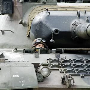 Tank driver of a Belgian Leopard 1A5 MBT