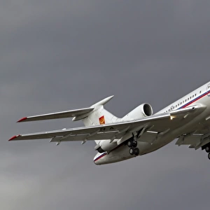 A Tupolev Tu-154M in flight over Bulgaria