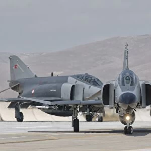 Turkish Air Force F-4 Phantom taxiing at Konya Air Base, Turkey