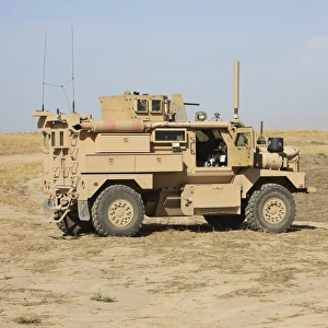 A U. S. Army Cougar MRAP vehicle