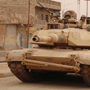 U. S. Army M1 Abrams tank conducts a combat patrol in Tall Afar, Iraq
