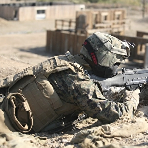 U. S. Marines train for a sniper encounter at Camp Pendleton, California