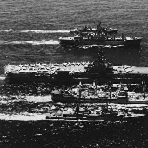U. S. Navy Seventh Fleet ships replenishing in the South China Sea